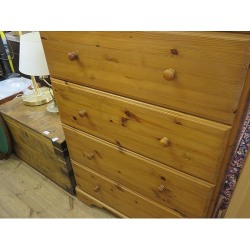 379 - Tall Pine Chest of four drawers