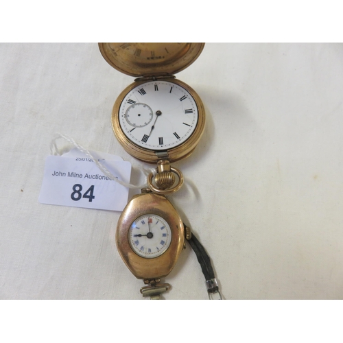 84 - Gold Plated Pocket Watch and one other Watch