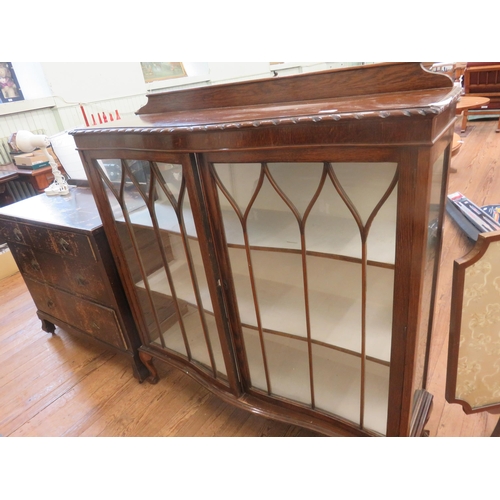 372 - Oak and Glazed two door Display Cabinet