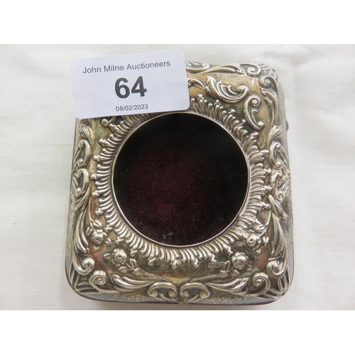 64 - Small Silver Mounted Pocket Watch Holder