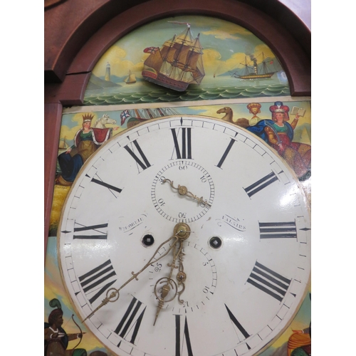 347 - Mahogany Longcase Clock with Painted Dial, William Dobbie, Falkirk