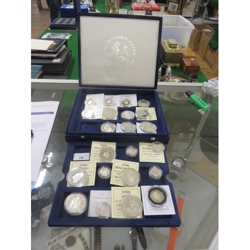 78 - Case containing 22 Silver and other Royalty Coins