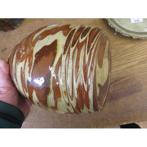 236 - Agate Pottery Jar and lid, Mrs. Middleton 1888