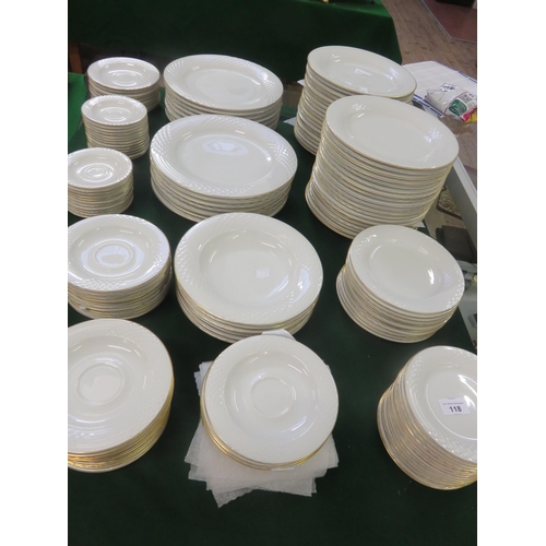 118 - Large Quantity of German Cream and Gilt Banded Dinner Ware