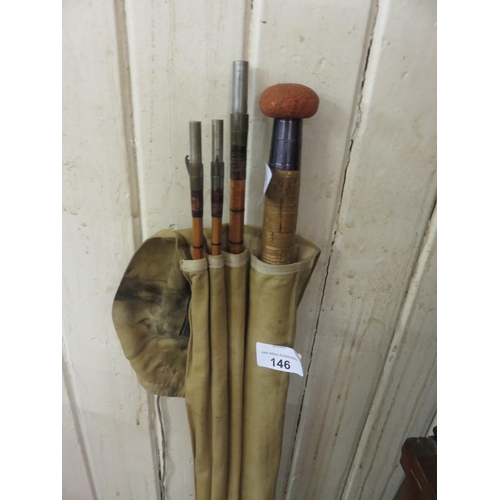 146 - Hardy's Four Piece Split Cane Fly Rod - Previously owned by Louis Watt - Ghillie, Balmoral Estate