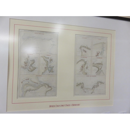 15 - Framed Maps of North East Harbours