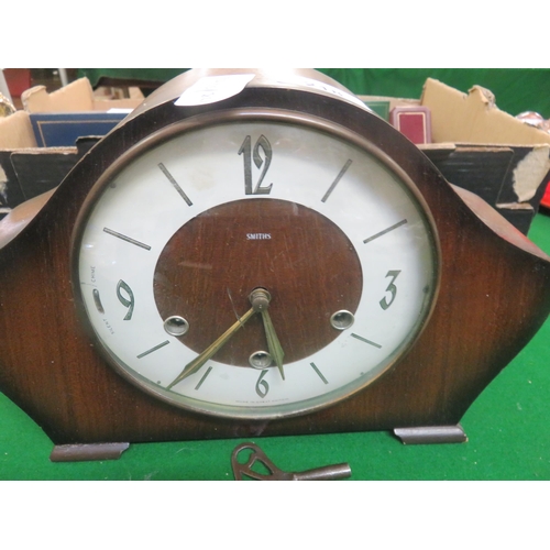 218 - Mahogany Smiths Mantel Clock