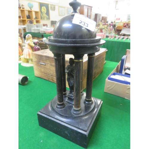 233 - Metal Figure in Metal and Marble Stand