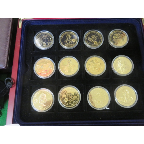 235 - Case containing 24 Gold Plated Commemorative Coins complete with certificates