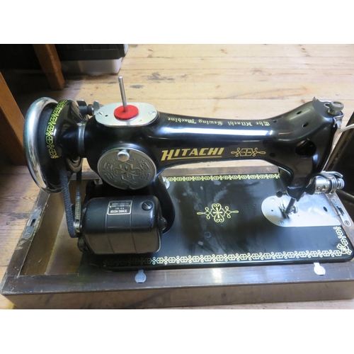 241 - Cased Hitachi Sewing Machine