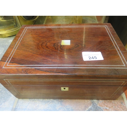 245 - Rosewood Mother of Pearl Inlaid Trinket Box