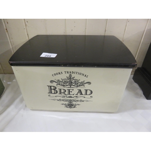 289 - Vintage Ceramic Bread bin and cover