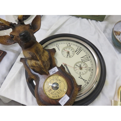 290 - Modern Clock and Deer Barometer