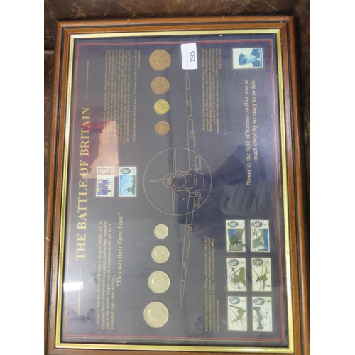 295 - Framed Battle of Britain Coin Set and framed Replica American Banknote