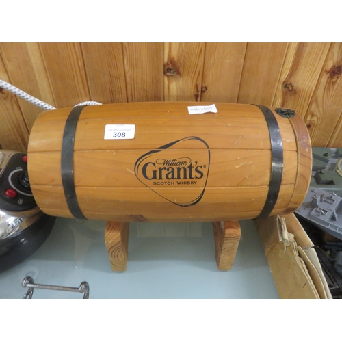 308 - Grants Wooden Whisky Barrel