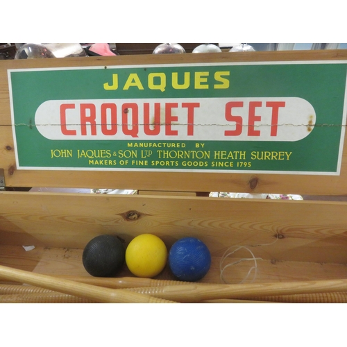 330 - Boxed Jaques Croquet Set