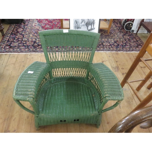 340 - Small Green Wicker Chair