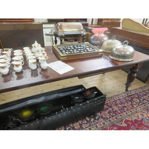 351 - Victorian Mahogany Wind Out Dining Table with Three Leaves