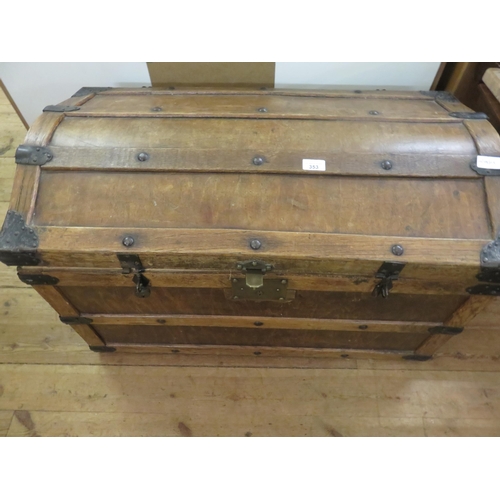 353 - Wooden and Metal Dome Trunk