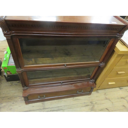 356 - Globe Wernicke Mahogany Two Part Sectional Bookcase