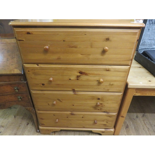 369 - Tall Pine Chest of Four Drawers