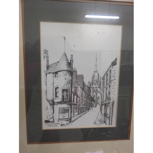 42 - Two framed Aberdeen Pictures, Wallace Tower and Aberdeen Art Gallery