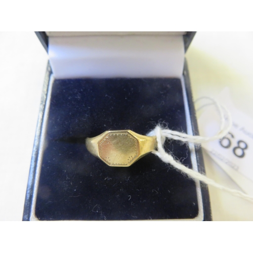 68 - 9ct. Gold Signet Ring, 2.68 grams