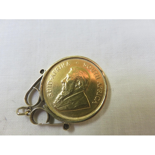 73 - 9ct. Gold Mounted ½ Krugerrand