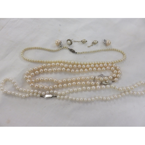 111A - Two Strands of Pearls, Earrings etc