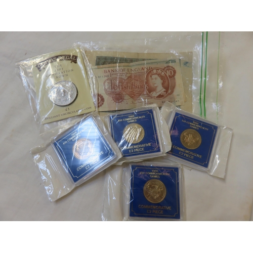 117A - Five Two Pound Coins, One Five Pound Coin and Three Banknotes