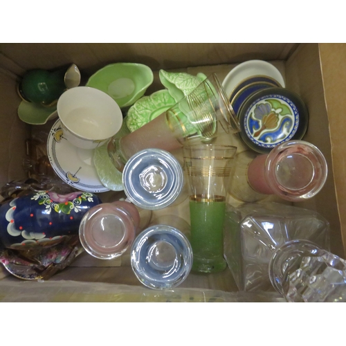 280 - Box of mixed items, Decanter etc.