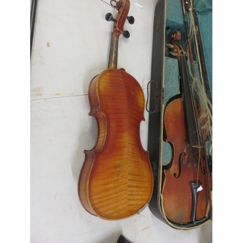 150 - German Violin and Cased Violin