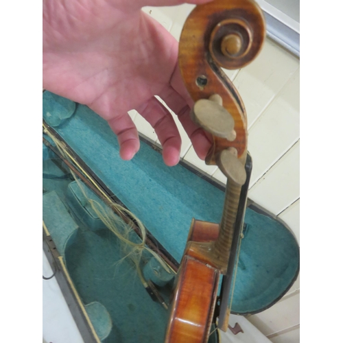 150 - German Violin and Cased Violin