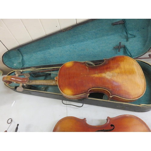 150 - German Violin and Cased Violin