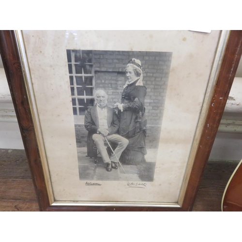 24 - Framed Photograph signed Gladstone and Wife
