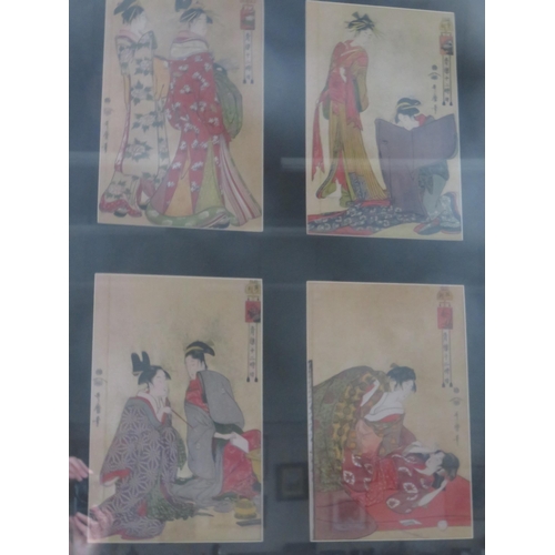 48 - Four Japanese Prints Set In One Frame