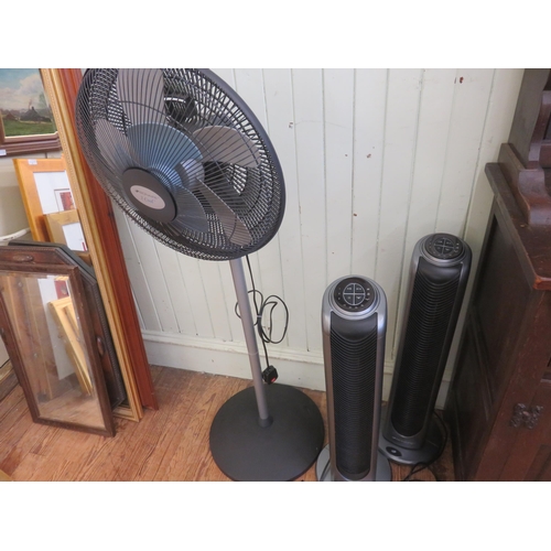 411 - Floor Standing Fan and Two Tall Heaters