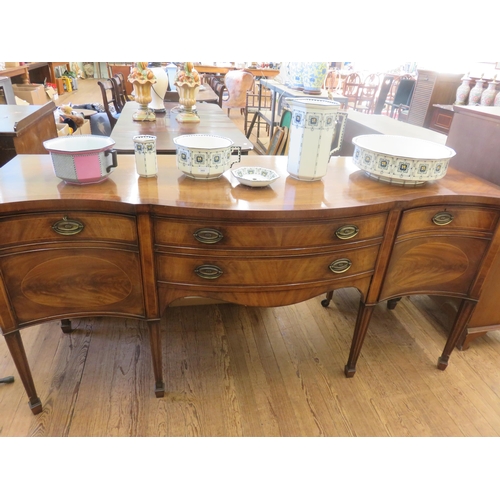 416 - Georgian Style Inlaid Mahogany Serpentine Fronted Sideboard