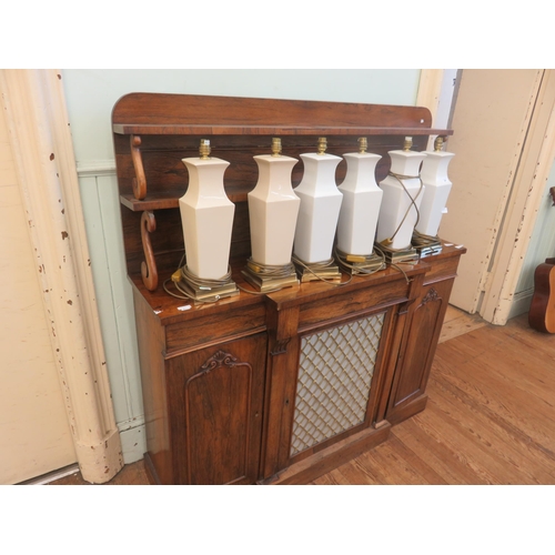 417 - 19th Century Rosewood Chiffonier type Sideboard with lattice door