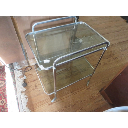 393 - Metal and Glass Hostess Trolley