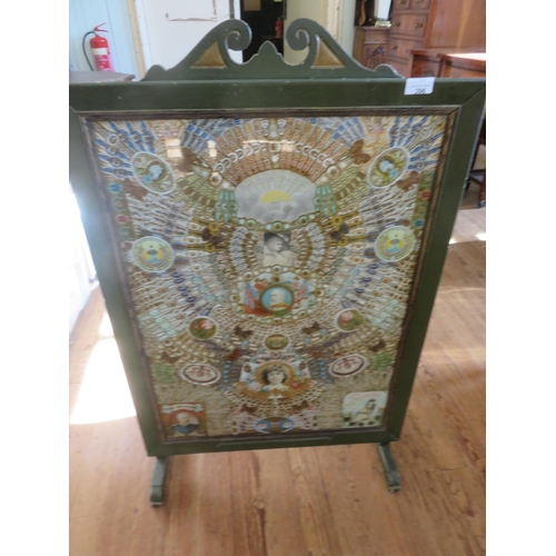 396 - Firescreen with Cigarette Cards insert