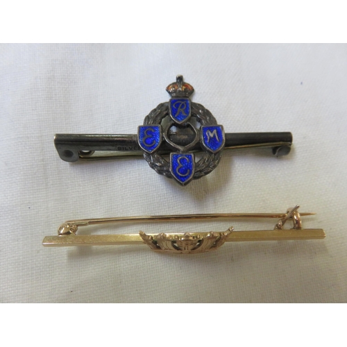 103 - Silver Military Type Bar Brooch and One other