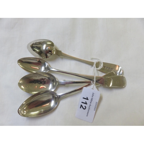 112 - Three Aberdeen Teaspoons by William Jamieson - One by George Jamieson