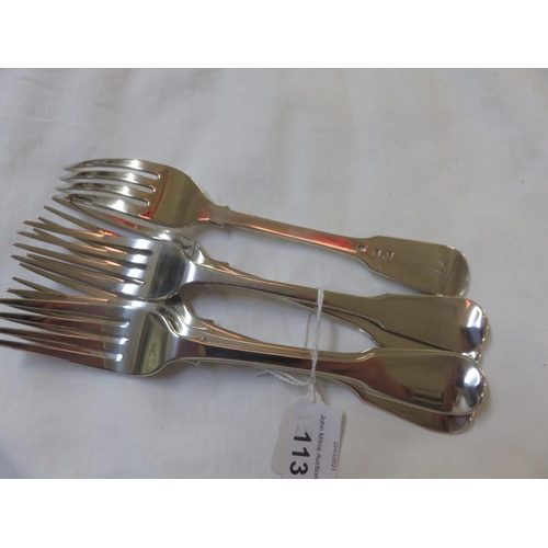 113 - Set of Six Aberdeen Table Forks.  James Erskine