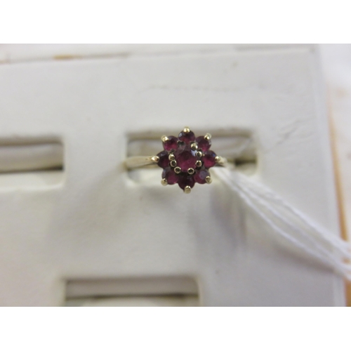 141 - Gold and Ruby Cluster Dress Ring