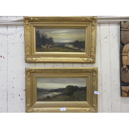 15 - Pair of Gilt Framed Oil Paintings - Scenes of the River Dee - Alec Fraser