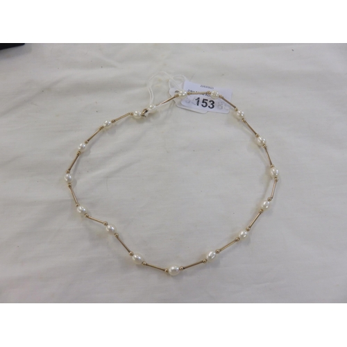 153 - Pearl and 9ct Gold Necklace