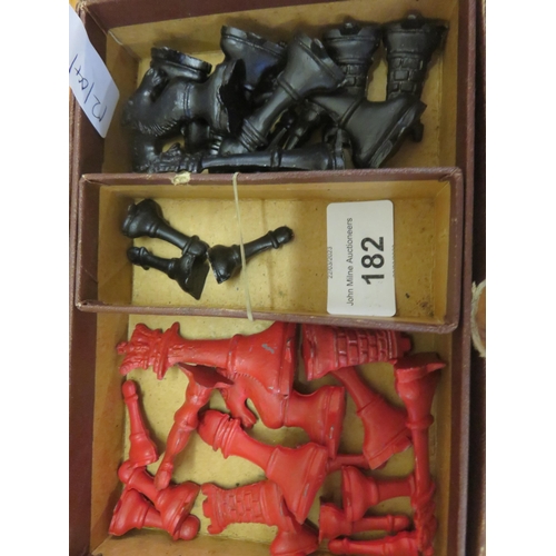 182 - Boxed Painted Lead Chess Pieces