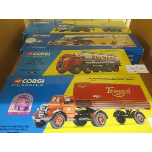 193 - Four Boxed Corgi Classics, Walls Ice Cream, Gulf, Terry's York & Bulwark