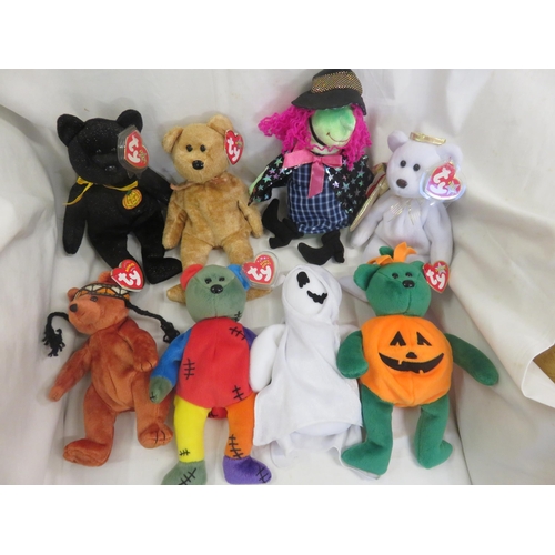 204 - Box of Eight Beanie Babies, including Halo 2 bear